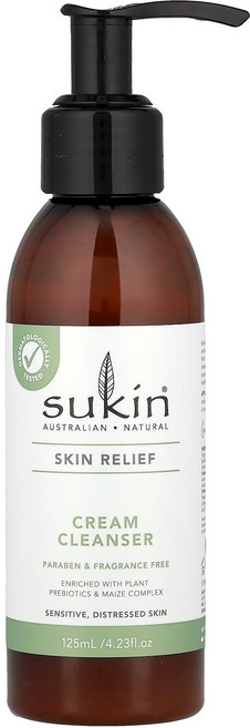 수킨 Skin Relief 크림 클렌저 민감성 스트레스 완화 효과 향료 무함유 125ml(4.23fl oz) SKN-01061
