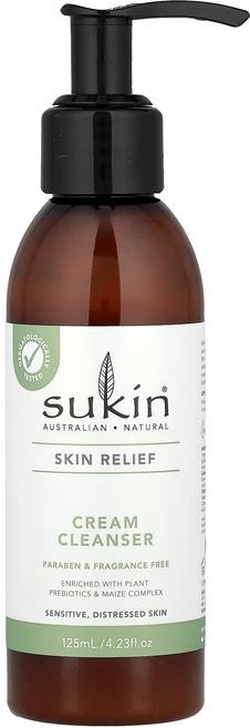 수킨 스킨 릴리프 크림 클렌저 민감성 및 스트레스 완화 피부용 무향 125ml SKN-01061 - 쿠팡