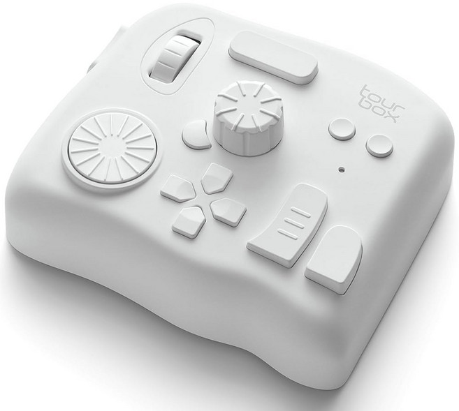 투어박스 엘리트 - 비디오 사진 편집 컬러 그레이딩을 위한 블루투스 컨트롤러 다빈치 리졸브 속도 편집기 MacOS/Windows 라이트룸 포토샵 프리미어 파이널 컷 프로 프로, White (Without Cable)