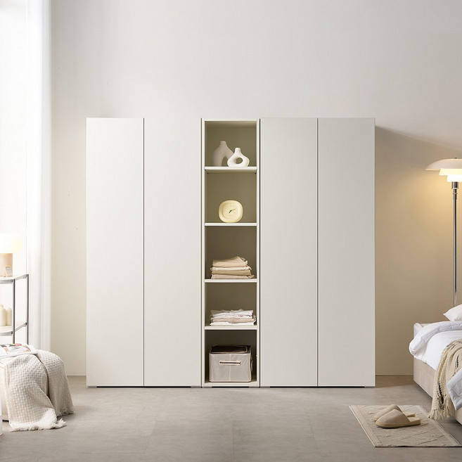 [케이컴퍼니본사] 피크 푸시2000장롱세트DSD(긴문옷장+400오픈선반장+긴문이불장), 화이트