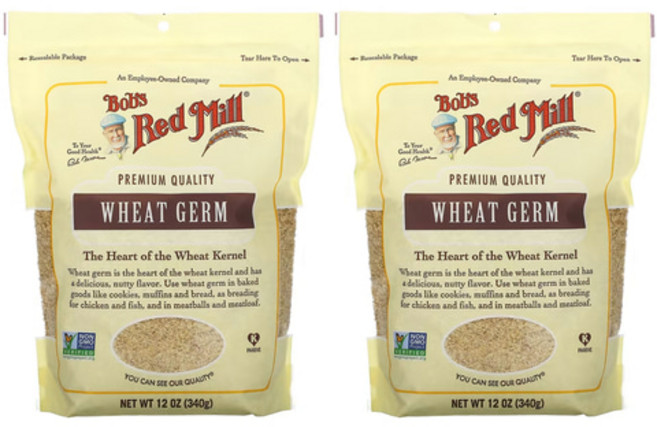 밥스레드밀 밀배아 분말 가루 Wheat Germ 340g x2개, 2개