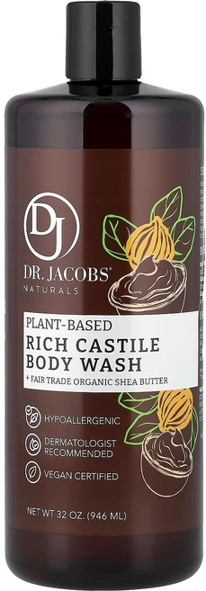 닥터 제이콥스 내추럴스 식물성 리치 캐스틸 바디워시 유기농 시어버터 함유 946ml (32oz) DJN-00555 - 쿠팡
