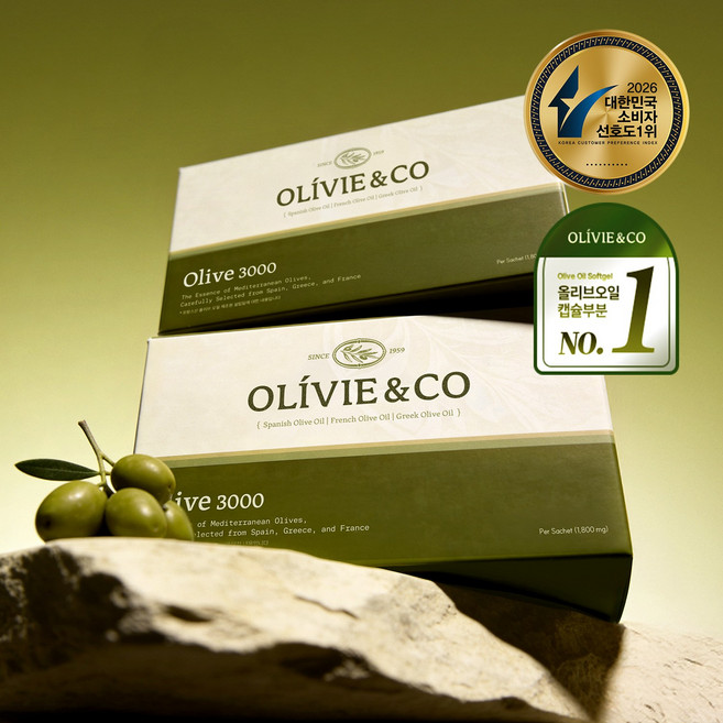 올리비앤코 올리브3000 지중해 올리브오일 캡슐, 3박스, 1800mg