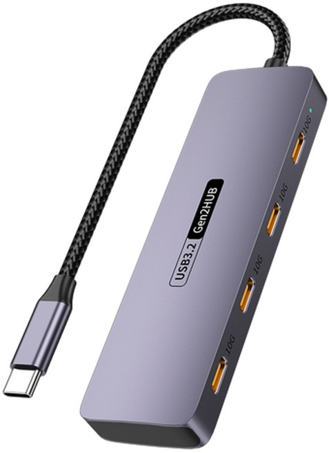 YUCUN USB 3.2 Gen2 10Gbps 4埠擴充塢, 1個, 一拖四 4C