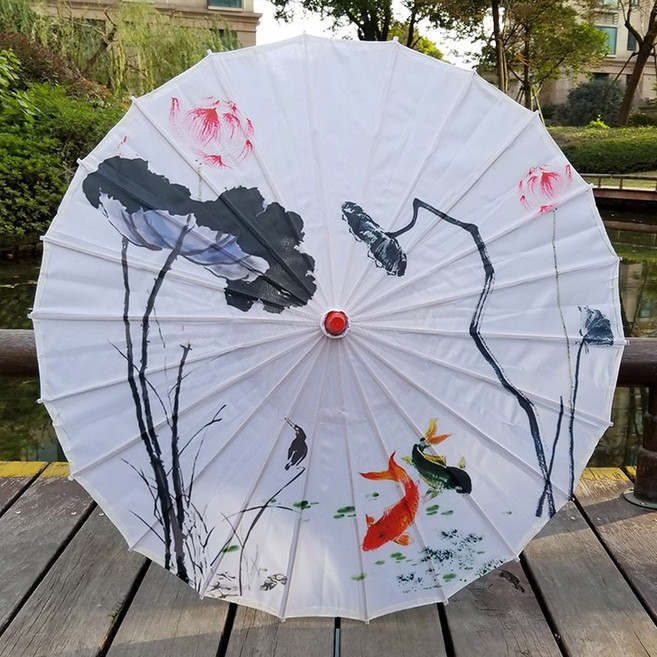 햇빛 자외선 차단 양산 레이스 우산 실크 천 오일 페이퍼 비 장식 빈티지 댄스 소품 복숭아 꽃 무형 문화 파라솔