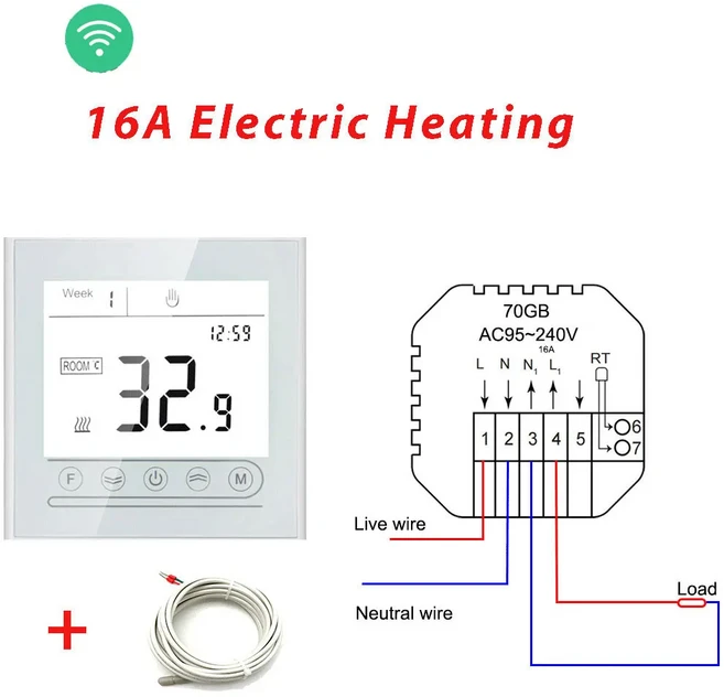 새로운 Tuya 스마트 홈 와이파이 온도 조절기 전기 물 가스 보일러 난방 16A 3A 알렉사 음성 제어 강화 유, 01 빠른, 01 16A electric heating