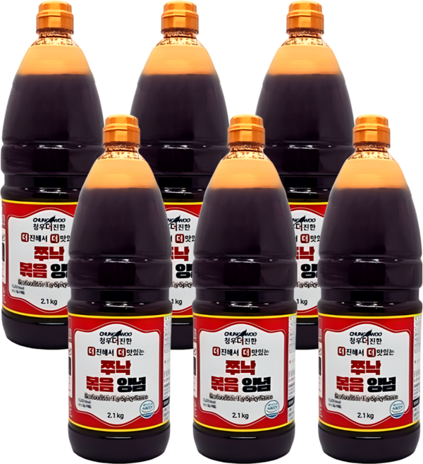 청우 더진한 쭈낙볶음양념 쭈꾸미 낙지 볶음소스, 2.1kg, 6개