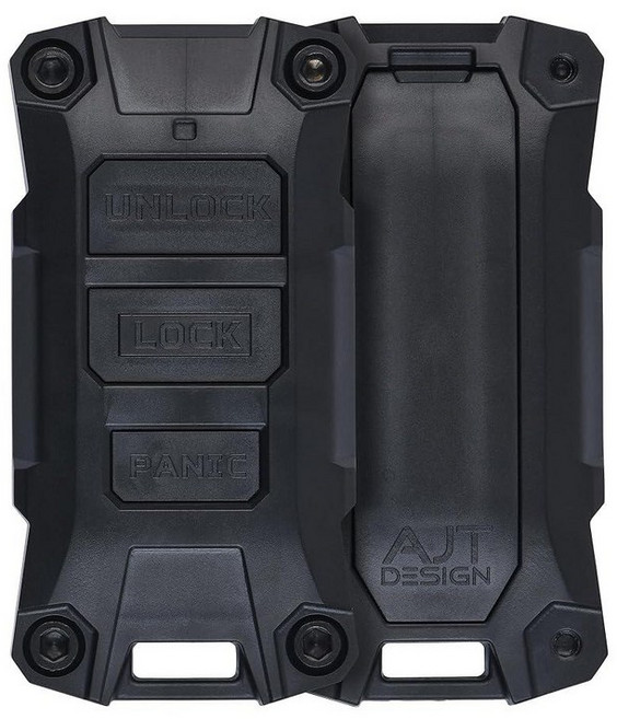 미국출고 평점4.5+ 187907 AJT DESIGN 지프 랭글러 JL (2018+) 및 글래디에이터 JT와 호환되는 교체용 키 포브 케이스 | 버튼 세트가 있는 견고한 ABS, 블랙