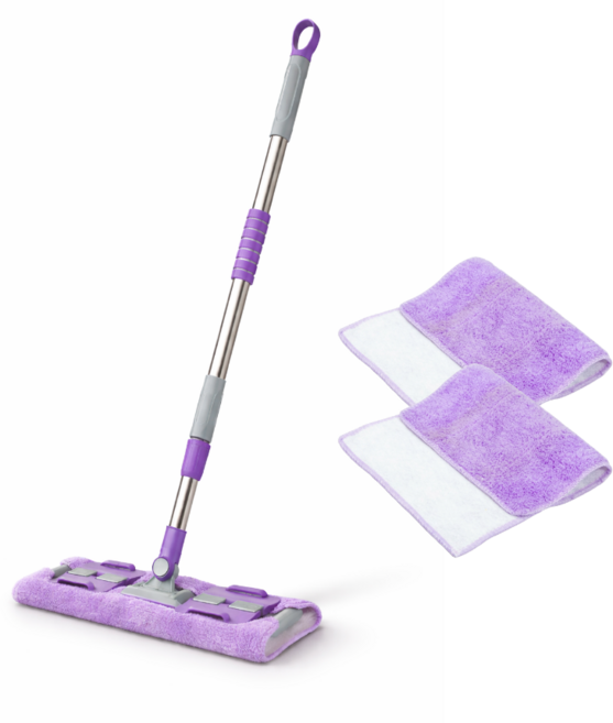 (걸레호환) 더머니유 바닥청소 밀대걸레 + 극세사 걸레 2개, 1개