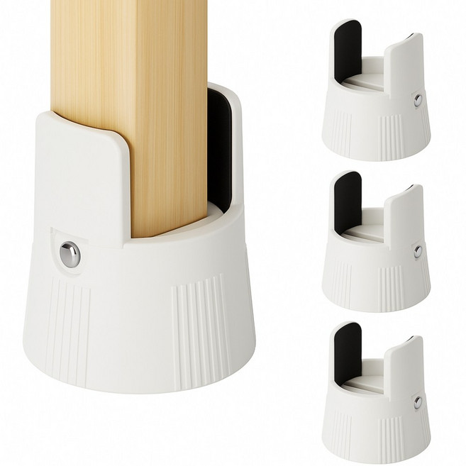 [너비 조절 가능] 곽씨네슈퍼 가구 높이조절발 고정형 원형, 4개, 화이트 5.2cm