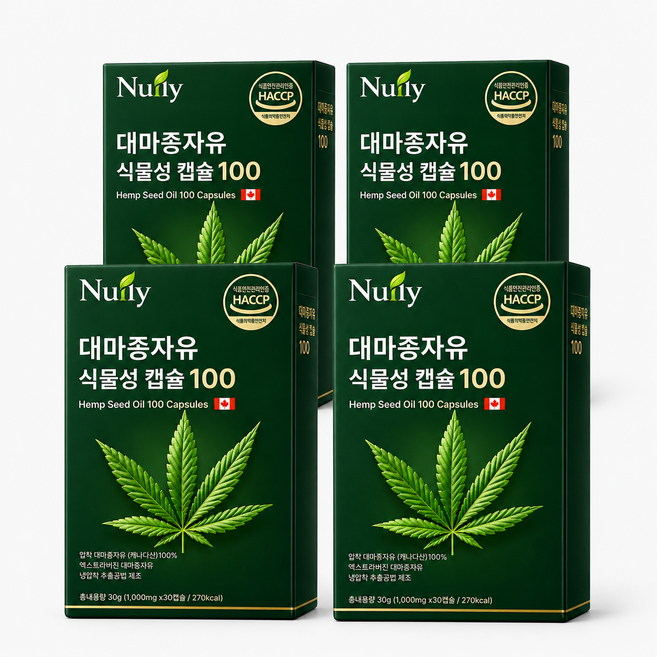 대마종자유 1000 냉압착 햄프씨드오일 / 12박스구매시 닥터린 하이퍼셀 대마종자유 알파 정품 1박스 증정, 4개, 30정