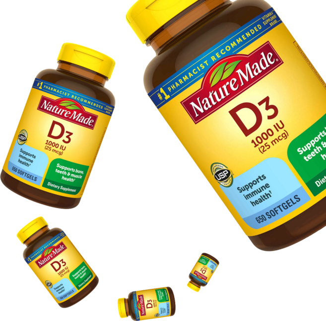네이처 메이드 비타민 D3 1000IU 25mcg (Nature Made Vitamin D3 25 mcg), 650정, 5개