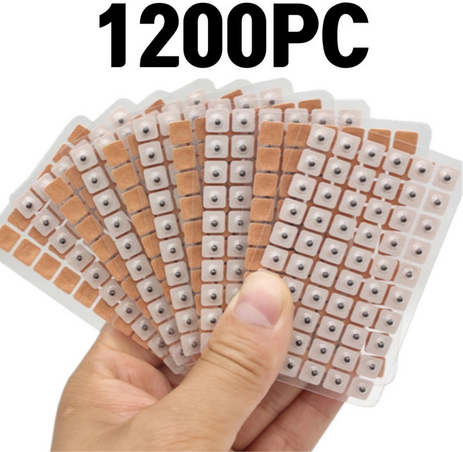 무핑 귀지압패치 1200P 이혈테라피 귀마사지 혈침 스티커 두통 스트레스 생리통 다이어트, 살구색, 1200개