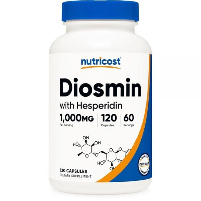 Nutricost Diosmin with Hesperidin (1000mg) 120 캡슐 - 디오스민 복합체 비건 GMO 프리 글루텐 프리 60회 분량, 1, 0.40725190365170194 - 쿠팡