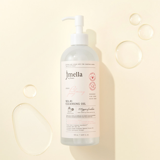 제이멜라 대용량 클렌징오일 블루밍피오니 500ml / 각질 모공케어 AHA BHA LHA, 7개