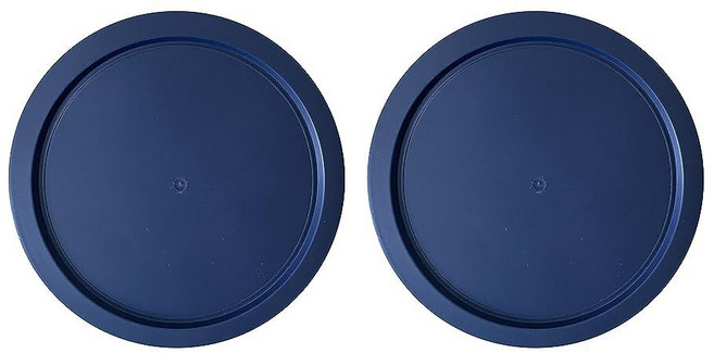MRX Solutions Pyrex 4컵 유리 식품 보관 용기 그릇에 맞는 교체용 뚜껑 15.2cm(6인치) 플라스틱 원형 뚜껑 커버 7201-PC용 밀폐 및 누출 방지, 2팩, 블루