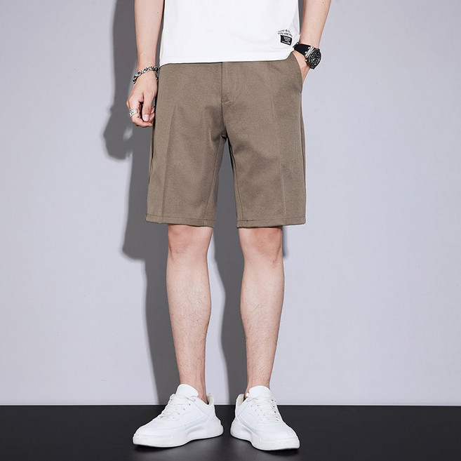 男款寬鬆直筒五分西裝短褲 夏季百搭休閒褲