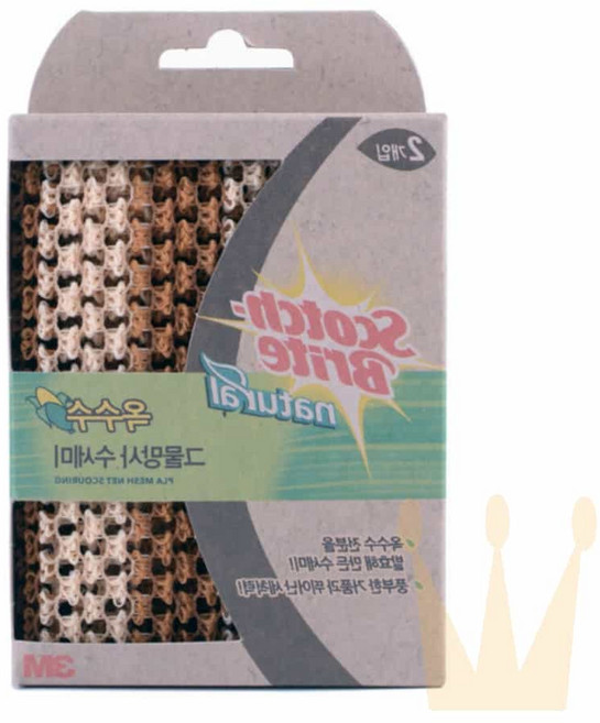 라온지니 옥수수 그물 수세미 2개 설거지수세미 양면수세미 옥수수수세미