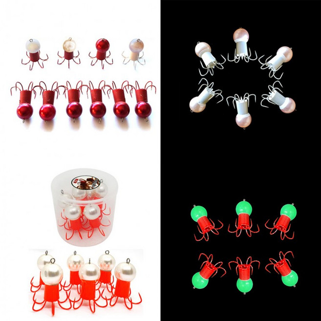 6개입 UST 쭈꾸미애자 문어 킬러 진주레드 갑오징어 쭈꾸미볼, 진주빨강바늘, 1개