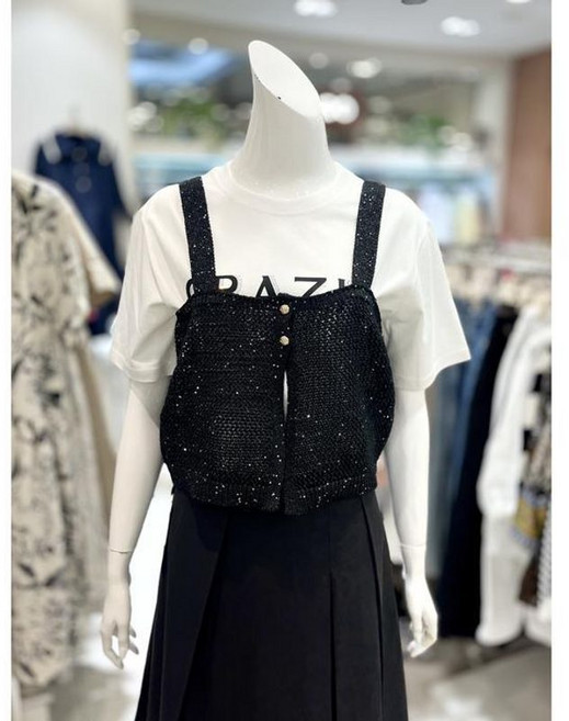 트리아나 소고 세이브존01 스팽글 포인트 니트 조끼 AK1TA17