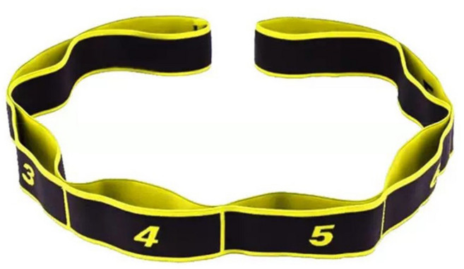 투썬 요가 필라테스 스트레칭 탄력 밴드 스트랩 운동밴드 헬스 태권도 스트랩, 옐로우, 1개