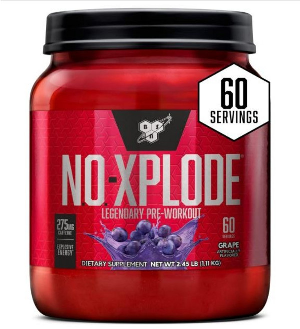 BSN N.O. XPLODE 프리 워크아웃 파우더 포도맛 60회 분, BSN N.O. XPLODE 프리 워크아웃 파우더 포도, 1개, 1.1kg