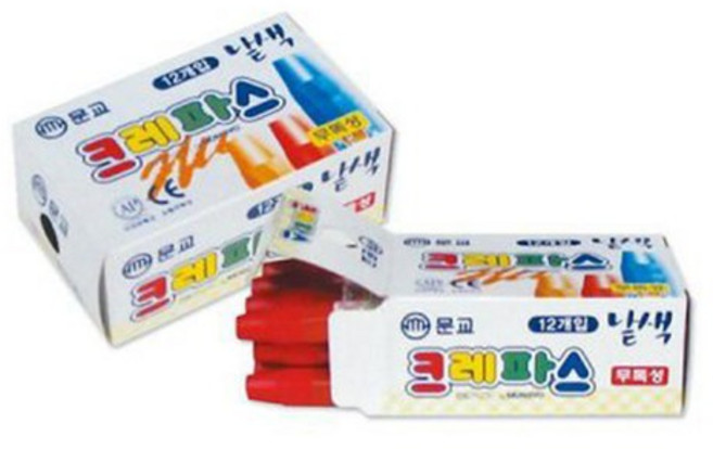 문교 단색크레파스 1갑 12입 육각 크레파스 단색 신학기 어린이집 유치원 초등학교, 빨강, 10개