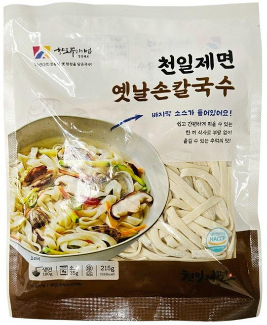 원하프옛날손칼국수1인분(215G)천일제면, 1개, 215g