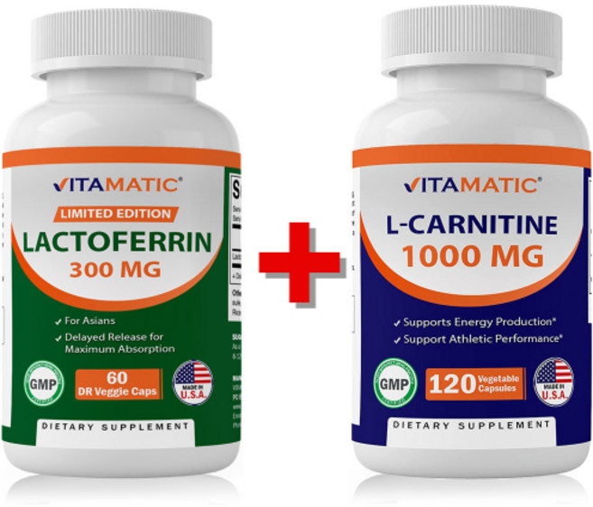 1+1 비타매틱 장용성 락토페린 엘카르니틴 더블구성 미국비만센터의사 개발 추천, 2개, 180정
