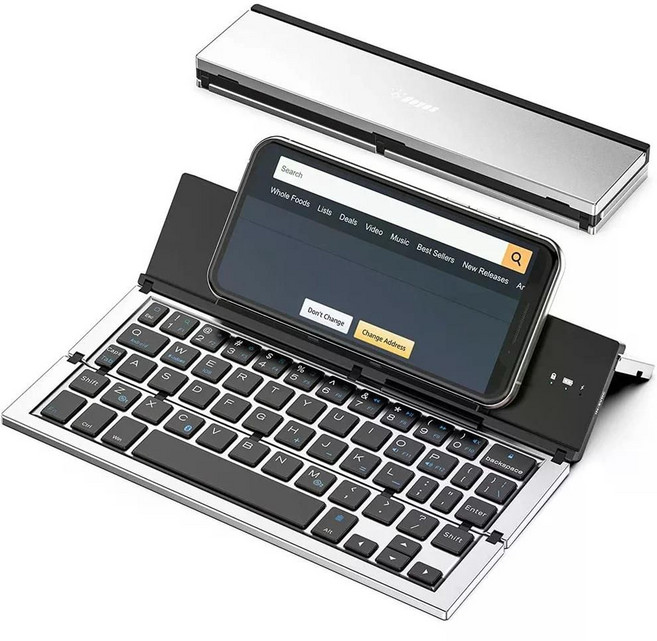 접이식무선블루투스키보드 포켓사이즈 아이패드 아이폰 안드로이드 호환, 실버, 2. 실버키보드, Silver, 일반형