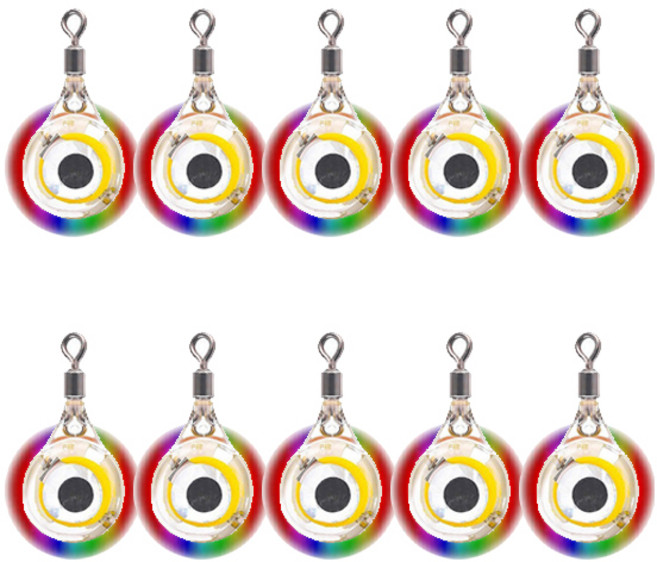 LED 눈모양 미니 점멸 집어등, 1세트, 7색, 10개입