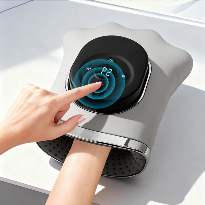 EXTEDRG 손목 손마사지기 무선 온열 손가락 마사지기, 그레이, MZ-BHM01