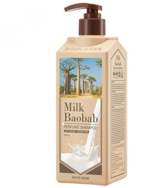 밀크바오밥 1+1 퍼퓸 샴푸 화이트머스크향 500ml x 2개 (총1000ml)
