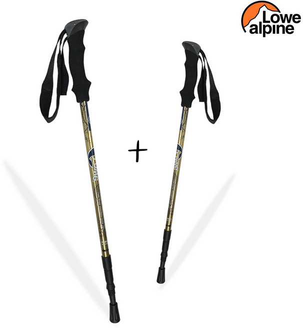[트레저아웃도어] 로우알파인 그립 3단 등산스틱 2개, 골드