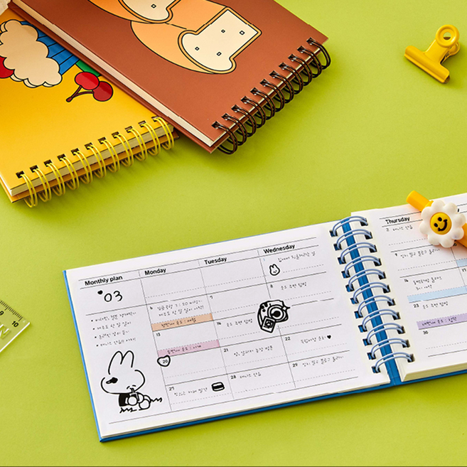 먼슬리 플래너 만년 데일리 스케줄러 귀여운 미니 포켓 핸디, 포레스트