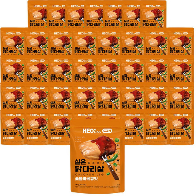허닭ON 바로먹는 실온보관 닭다리살 숯불바베큐맛, 40개, 120g