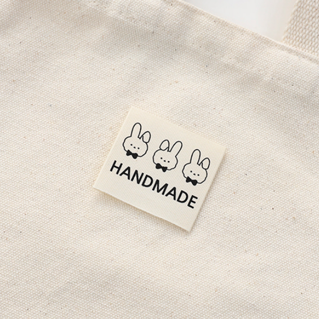 릴리패브릭 토끼 형제 캐릭터 면라벨, 블랙, 20개