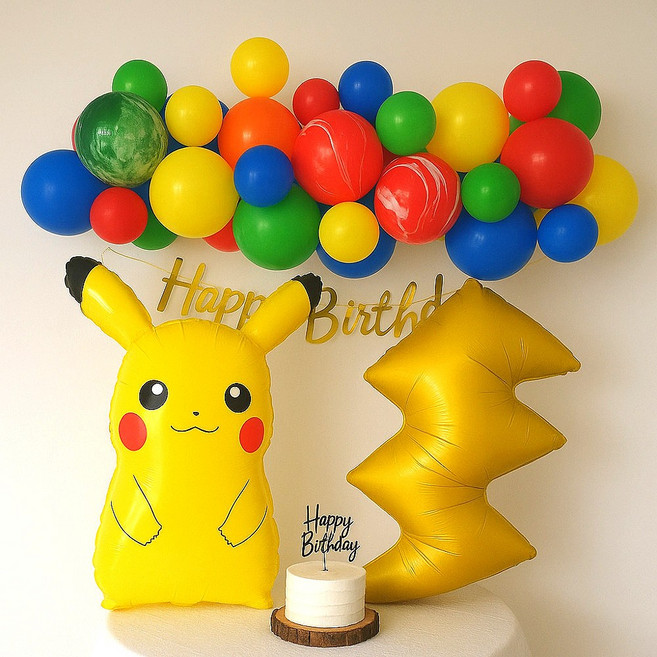 포켓몬 피카츄 생일풍선 파티용품 세트, 1세트