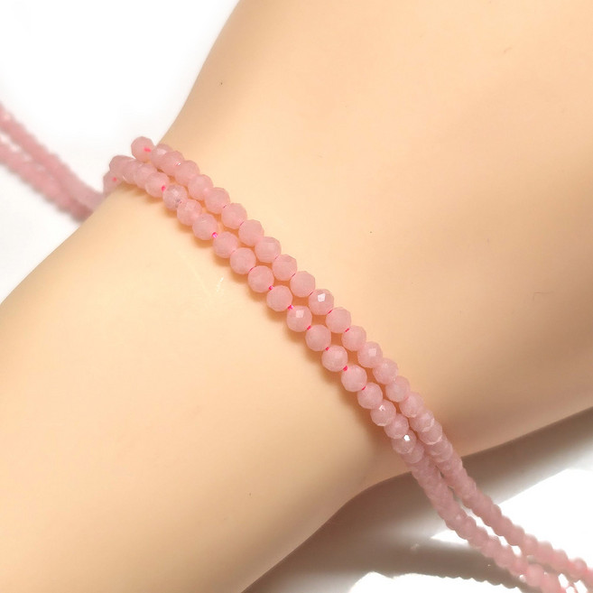 ALL 원석장식 3mm 지르코니아 컷팅줄 한세트 2줄, 핑크, 1개