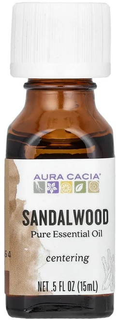 아우라카시아 100% 퓨어 에센셜 오일 샌달우드 .5 액량 온스 (15 ml), 1개 - 쿠팡