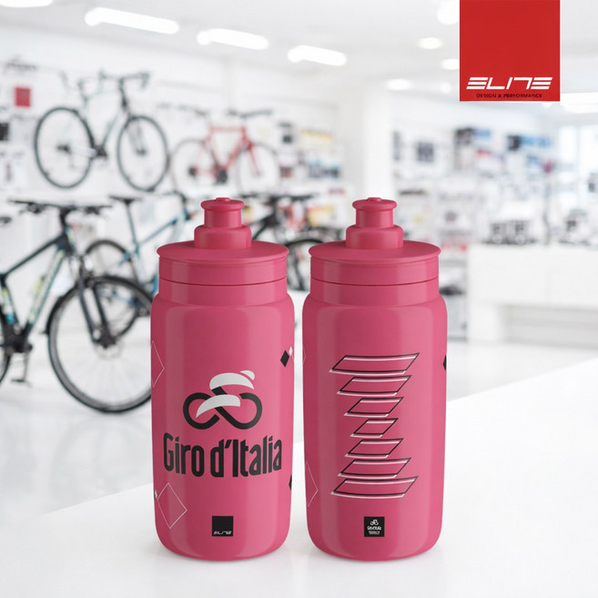 엘리트 플라이 지로 디 이탈리아 자전거 물통 스포츠 물병 공식수입사, 아이코닉 로사(핑크), 1개