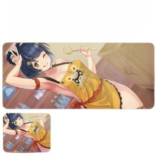 원신 굿즈 진 다이루크 설탕 아야토 토마 유라 신학 사이노 리니 리넷 타이나리 캔디스 라이덴 푸리나 캐릭터 일러스트 키보드 마우스 게이밍 장패드 3mm, 900x400mm, 향릉, 1개