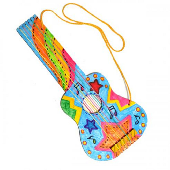 DIY 만들기 색칠하기 나무기타 악기 놀이 그림 그리기 유치원 어린이 집 초등 학교 수업 학습 미술 교구 재료 준비물