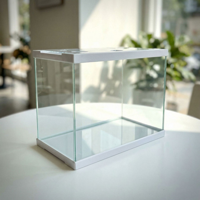 엘디에이 직사각형 사출 유리 어항 31cm 40cm, 1개, 화이트