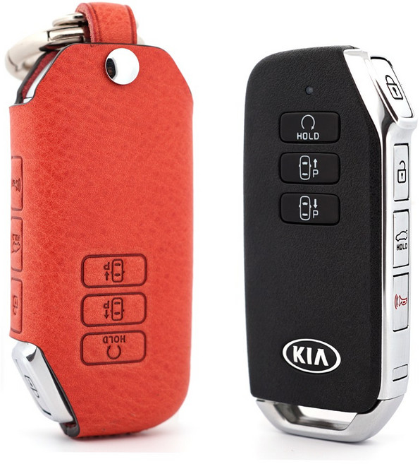 페레노 기아 K7 K8 EV6 쏘렌토 스포티지 셀토스 스마트키 가죽케이스 PK09, 미네르바복스 핑크