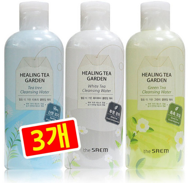 더샘 힐링 티 가든 클렌징워터 300mlx3ea, 05)화이트티x2ea+티트리, 1개, 300ml