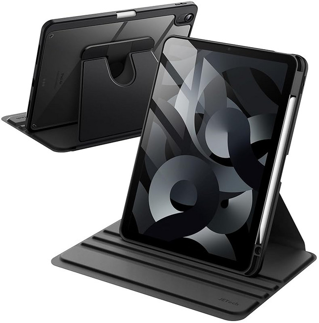 JETech 케이스 iPad Air 11인치 M4/M3/M2 2026/2025/2024 iPad 5/4 2022/2020 5/4세대 10.9인치 전용 펜슬 홀더 포함 360°, 1개, 상세페이지 참조