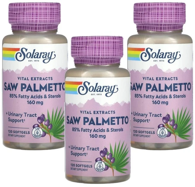 솔라레이 바이탈 추출물 쏘팔메토 160mg 소프트젤, 3개, 120정 - 쿠팡