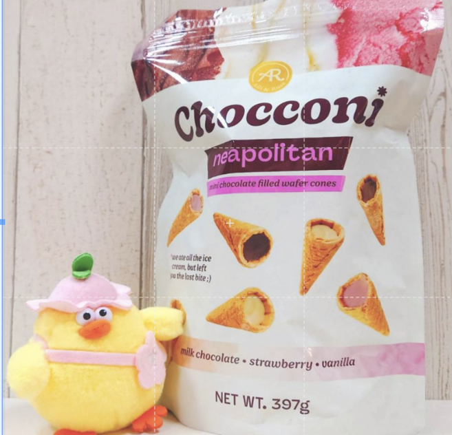 A&R 那布勒斯 迷你甜筒餅乾 草莓 香草 牛奶 巧克力 綜合, 397g, 1個