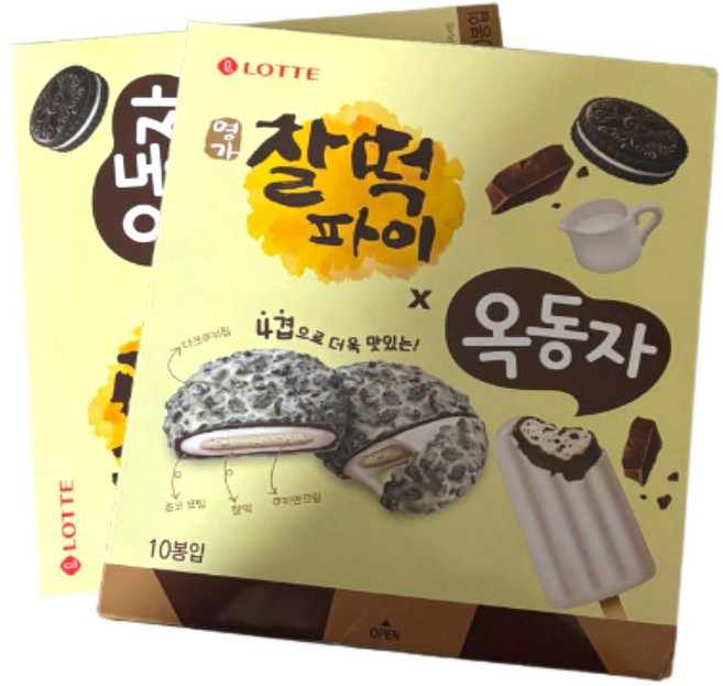 찰떡파이 옥동자 롯데 쫀득 달콤하게 10봉입, 1박스